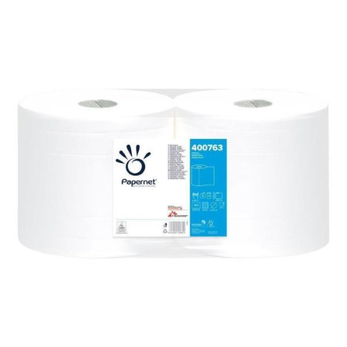PAPERNET BOBINA ASCIUGATUTTO IN PURA CELLULOSA 2 VELI MICROGROFFRATA 823 STRAPPI 25.8X35.5 CM BIANCO CONF 2 Pz.